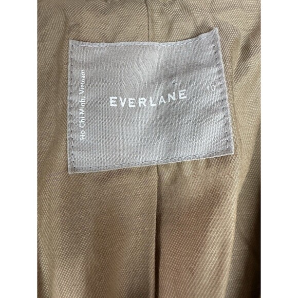Everlane Womens Button Up The Cocoon Wool Blend Pea Coat Beige Size 10 - Picture 2 of 8